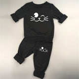 3color Baby Clothing Sets Spring Autumn Baby Boys girls Clothes Long Sleeve T-shirt+Pants 2Pcs Suits Cat Children Clothing