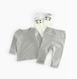 4 Colors Kids Tracksuits 2018 Autumn Baby Rib Cotton Long Sleeve Clothes Set Children tops and pant 2pcs Clothing suit