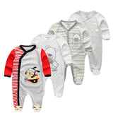 4 PCS/lot cartoon long sleevele baby sleeper 100%Cotton Baby Pajamas cartoon baby Sleeper  born sleeping baby clothes sets