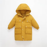 4 to 12year Boys and Girls Jackets duck down Coats medium-long pattern Winter Zipper windproof warm Kid clothes outerwear