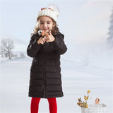 4 to 13year Girls Coats cotton-padded warm outerwears winter long pattern solid color hoodies children jackets kids clothes