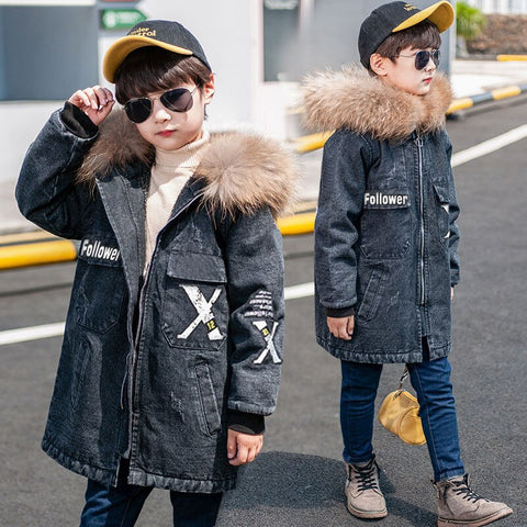 KIDS- BLACK FOX FUR WITH HOOD – DaRucci Leather