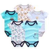 5 PCS/LOT Baby Rompers 2016 Summer Baby Clothing Set Cartoon Romper Infant Newborn Baby Boy and Girl Clothes Overall Jumpsuit