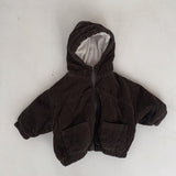 5542 Winter 2023 Baby Boys And Girls Warm Coat Corduroy Thickened Zipper Cardigan Coat