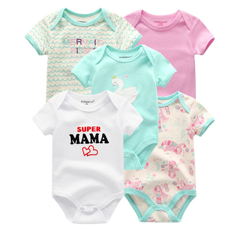 5PCS/LOT Baby Rompers 2018 Short Sleeve 100%Cotton overalls Newborn clothes Roupas de bebe boys girls jumpsuit&clothing