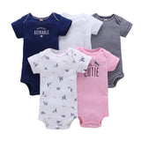 5pcs/lot Baby Romper Short Sleeve Cotton Boy Girl Clothes Wear Jumpsuits Clothing Set Body Suits 6 months to 24 months