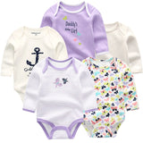 5pcs/ lot New Baby boys clothes sets Long Sleeves winter Novelty Newborn Overalls bodysuits Infant Clothing