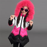 6-14Y  Winter Children Parkas Girls Winter Coat Thick Fur Collar Coat Large Padded Kids Winter Jacket Girl Child Kids Parkas