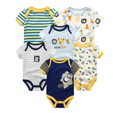 6 PCS/lot  born baby bodysuits short sleevele baby clothes O-neck 0-12M baby Jumpsuit 100%Cotton baby clothing Infant sets