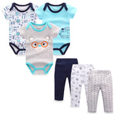 6 pieces/set Newborn Baby Boy Clothes Pants Roupa Infant Short Sleeve Baby Bodysuits Bebes Girls Jumpsuits Baby Clothing Sets