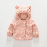 6M-3T Casual Winter Baby Girl Plush Jacket Kids Warm Clothes Baby Boy Lovely Bear Ears Children Birthday Gift Toddler
