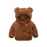 6M-3T Casual Winter Baby Girl Plush Jacket Kids Warm Clothes Baby Boy Lovely Bear Ears Children Birthday Gift Toddler