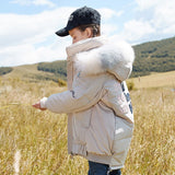8 10 years Girls Winter Brand Thicken Down Jackets Big Real Fur Hoodies Quality Warm Outfit 3QR