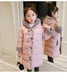 A long winter children's coat with children's wear and cotton padded jacket