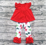 Wholesale Children Cotton Boutique Christmas Outfits Reindeer New Year Baby Clothes Sets