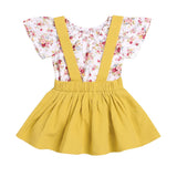 ARLONEET 2Pcs Infant Baby Girls Floral Print Rompers Jumpsuit Strap Outfits Set Sleeve Cute Suit Jan10