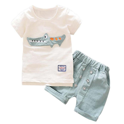 Summer Clothes Toddler Kid Baby Boy Outfits Clothes Cartoon Print T-shirt Tops Shorts Pants Set Dropshipping Mar16