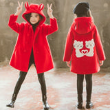 Abrigo de lana con lazo para niñas pequeñas, ropa de abrigo de una botonadura para 2-8T, prendas de vestir de invierno cálidas, traje de nieve