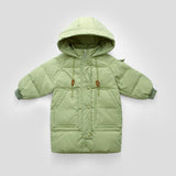 Abrigos largos de plumón de pato blanco para niños, abrigo cálido de invierno grueso con capucha, chaqueta Lisa para niñas y niños de 4 a 12 años
