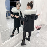 Age For 6 8 10 12 13 Yrs Keep Warm Autumn Winter Jacket For Girls Plush Thick Parkas Kids Outerwear Teenager Mid-length Coat