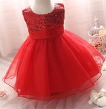 Sequins Ball Gown Newborn Toddler Girl Baptism Dress 1 Year Birthday Party Infant Baby Girl Clothes Costume Vestidos