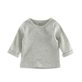 AmyaBaby Baby Long Sleeve Tops Solid Color Cotton Baby Girl Tops 2018 Casual Boys Girls T Shirts Infant Shirt Boys Girl Clothing