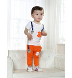 Free shipping summer   short-sleeved suits cute little fish baby clothing sets baby boy summer clothes sets