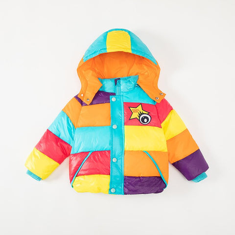 Autumn And Winter Children's Clothing Cartoon Pattern Girls Baby Outing Clothes Zipper  Thickened Hooded Jacket