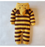 Autumn And Winter Newborn Baby girl overalls jumpsuit Thickening romper Boy Climb Clothes Sweater Cartoon Tiger pattern Design