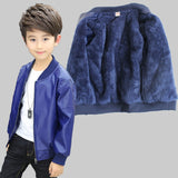 Autumn Boys Leather Children Jacket Fleece Jacket Boys Coats Kids Jacket Baby Outerwear for Boys Kids Coat