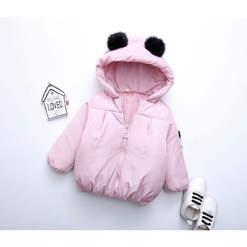 Autumn Children Clothing for 2-5 Years Kids Girls Panda Down Coat Hooded Winter Baby Jacket Year Clothes Communion Costumer