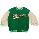 Autumn Children Outwear Outerwear & Coats Green Baseball Jacket Big Kids Clothes For Teens Girls Boys Cardigan 4 To 12