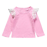 Autumn Newborn Baby Girls Toddler Kids Clothes Cotton Lace Long Sleeve T-shirts Tops