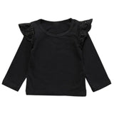 Autumn Newborn Baby Girls Toddler Kids Clothes Cotton Lace Long Sleeve T-shirts Tops