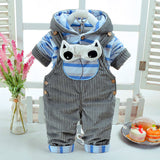 Autumn Winter Baby Clothing Thicken Long Sleeve+Suspender Trousers Soft Warm Newborn 3-6Months Baby Infant 2Pcs/Set Cute Design