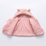 Autumn Winter Children'S Casual Jackets Thickening Plus Velvet Cotton-Padded Coat Boys Girl Baby Outing Clothes With Hood Collar