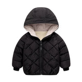 Autumn Winter Coat   Children's Cotton-padded Clothes Unisex Kids Hooded Parka Solid Down Jacket 3-7Y