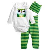 Autumn Winter Cute Newborn Baby Boys Girls Clothes Cotton Tops Long Sleeve Romper Pants H Outfits Set 3pcs Baby Clothing Set