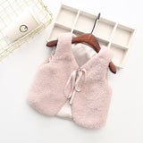 Autumn Winter Faux Fur Girls Vests & Waistcoats Knitted Girl Outerwear Baby Girl Winter Clothes Sleeveless Baby Vests