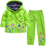 Autumn&Winter Girls Boy's Clothing Set Childrens Raincoat Jacket Sport Suit Clothes Windbreaker Jackets+trousers 2pcs Suit