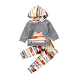 Autumn Winter Newborn Infant Baby Boys Girls Floral Hooded Tops Pants 2Pcs Outfits Set Clothes
