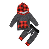 Autumn Winter Newborn Infant Baby Boys Girls Floral Hooded Tops Pants 2Pcs Outfits Set Clothes