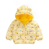 Autumn Winter Toddler Baby Kids Mickey Mouse Graffiti Jacket Outerwear Infant Boys Girls Hooded Down Wadded Jackets Warm Clothes