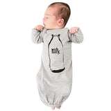Autumn Winter Unisex Romper Newborn Baby Boys Long Sleeve Nightgown Toddler Bodysuit Clothes Sleepwear Warm Nightgown