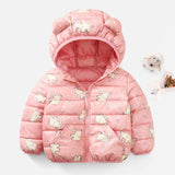 Autumn and winter   children's light down cotton padded jacket men's and women's cartoon cotton padded jacket shortHooded
