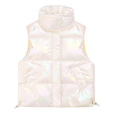 Autumn and winter children's colorful bright face bread coat boy and girl baby waterproof bright face down cotton vest coat