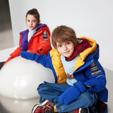 BOSIDENG kids down jacket children's wear trendy contrast color mid-length down jacket [designer Pietro Ferragina] T90142113