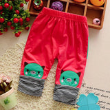 Babe boy girl Pants Cartoon Pig Printing Baby Trousers Kid Wear Baby long Pants Middle Pants Striped Leggings Outfits Clothes
