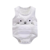 Baby Bag Fart Summer Pure Cotton Vest Clothes Baby Boy Sleeveless Cartoon Bodysuit 2018 New Clothes Newborn Girl Climbing Pajama