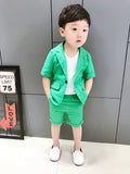 Baby Boy Clothes Set Summer Boy Blazer Set Tuxedo Suits Short Sleeve Blazer +Shorts 2pcs Formal Suit for Wedding Blazer Dress